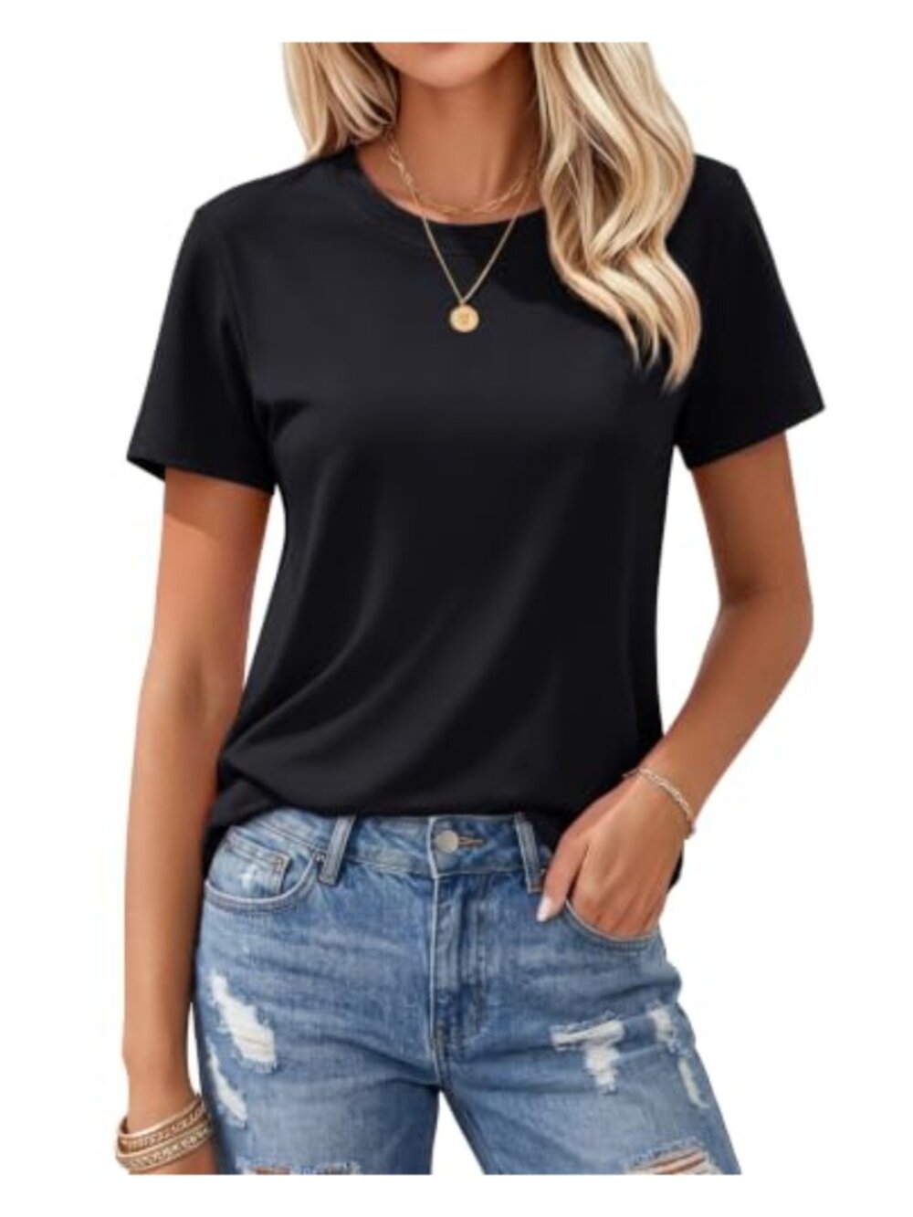MAGCOMSEN Cotton Crewneck Short Sleeve Moisture Wicking Tee Women Casual Top